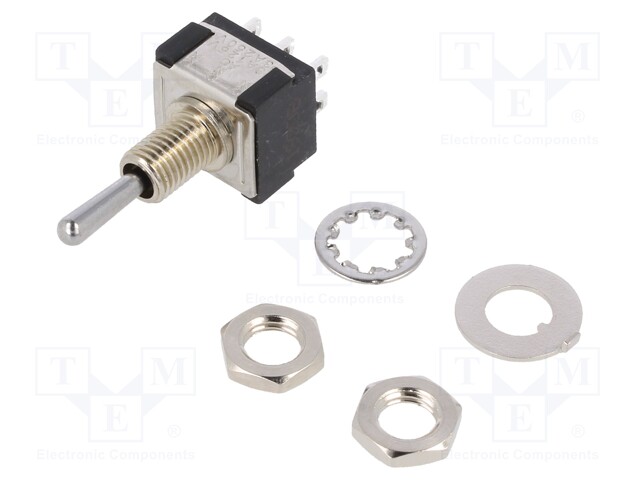 Switch: toggle; Pos: 3; DPDT; ON-ON-ON; 6A/125VAC; 6A/6VDC; 20mΩ