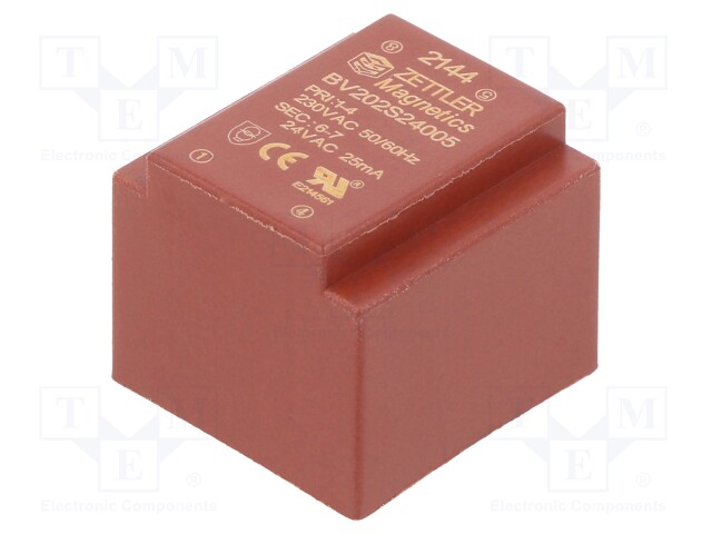 Transformer: encapsulated; 0.5VA; 230VAC; 24V; Mounting: PCB