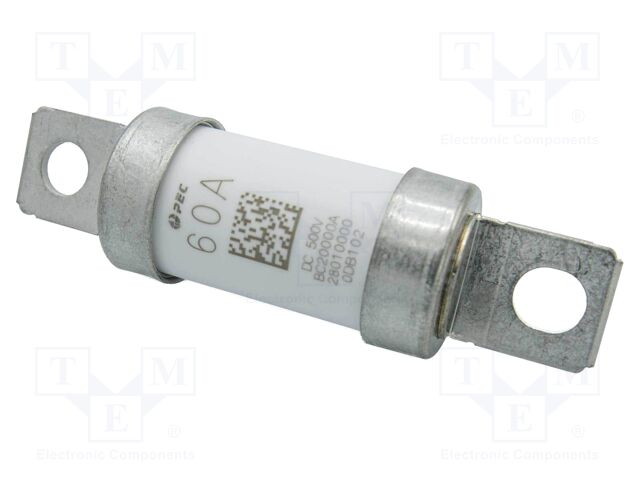 Fuse: fuse; 80A; 500VDC; ceramic,automotive; Ø20mm; M6 screw