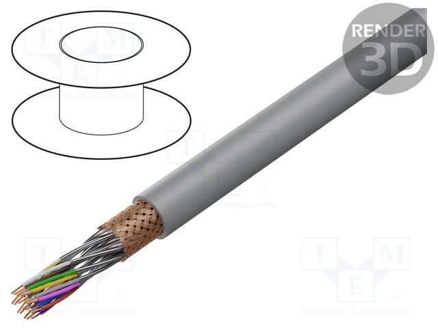 Wire; Li-2Y-CY-PIMF; 10x2x0,5mm2; PVC; grey; 300V