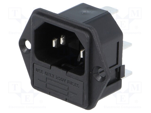 Connector: AC supply; socket; male; 10A; 250VAC; IEC 60320; UL94V-0