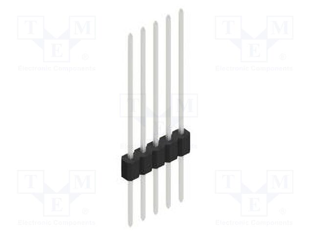 Connector: pin strips; pin header; male; PIN: 5; 1.27mm; THT; 1x5