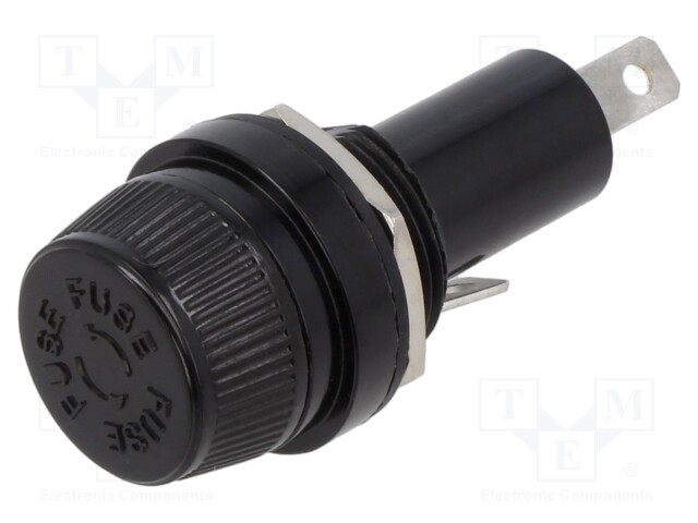 Fuse holder; 10.3x38.1mm; 30A; on panel; Cutout: Ø22.5mm; 600VAC