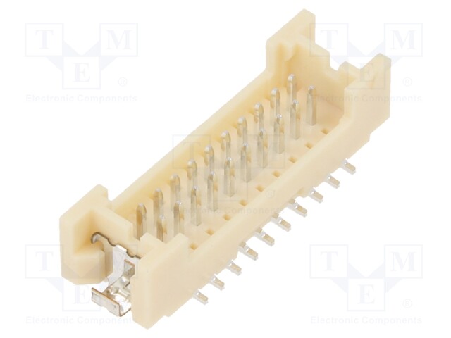 Socket; wire-board; male; DF13; 1.25mm; PIN: 20; SMT; on PCBs; tinned