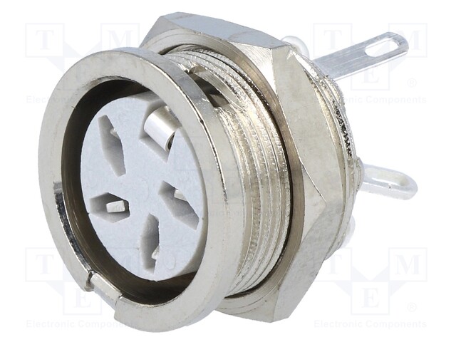 Socket; DIN; female; PIN: 4; Layout: 216°; for panel mounting,screw