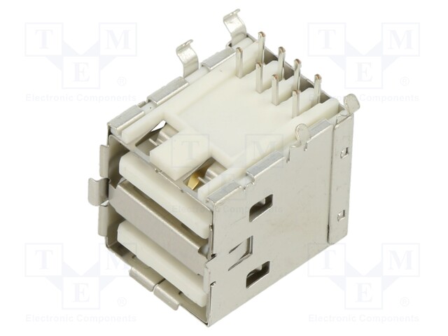 USB Dual Stacked A Conn L/F White