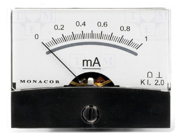 Meter: mounting; on panel; 4 screws on the meter's rear; Class: 2