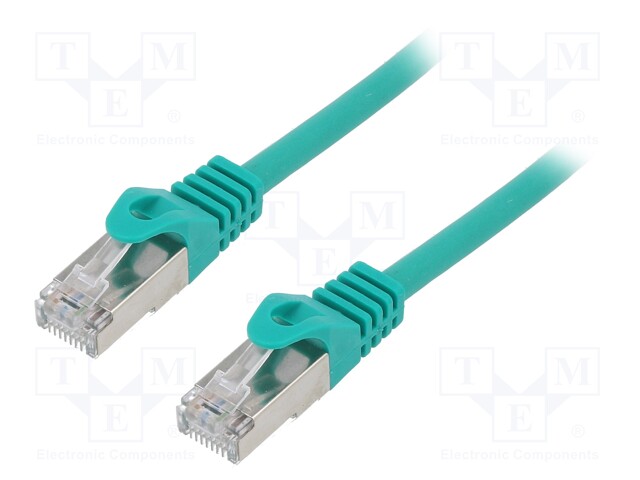 Patch cord; F/UTP; 6; stranded; CCA; PVC; green; Len: 0.5m; RJ45 plug
