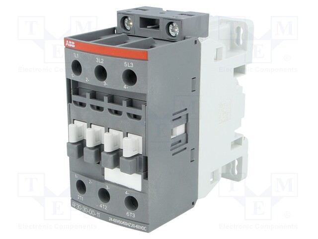 Contactor: 3-pole; NO x3; 24÷60VAC; 20÷60VDC; 30A; DIN,on panel; AF