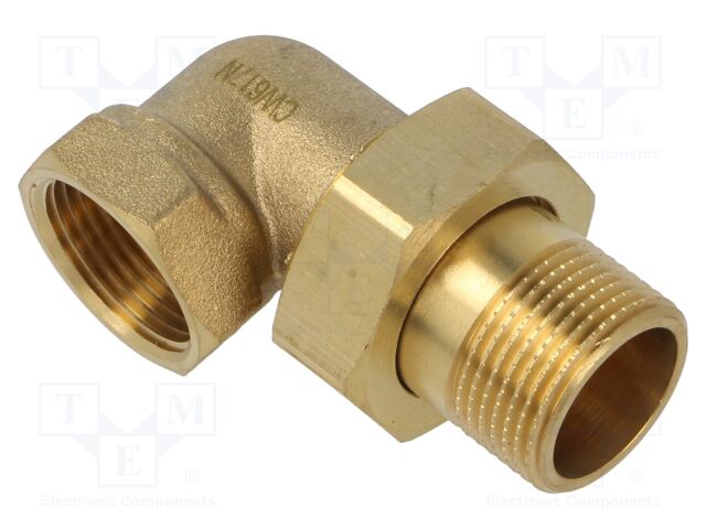 Double connector,male-female,flat; brass CW617N; BR