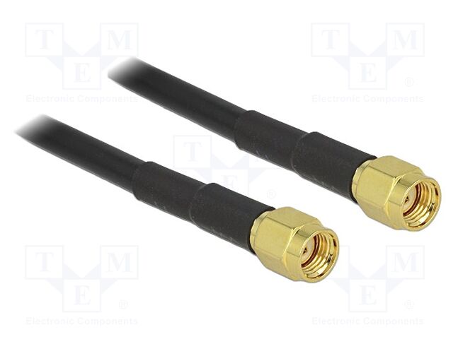 Cable; 5m; RP-SMA male,both sides; black; Øcable: 4.95mm; 50Ω