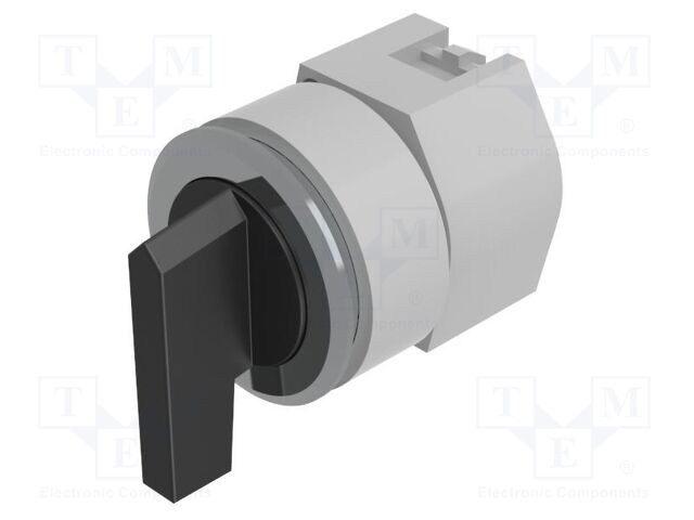 Switch: rotary; 30mm; Stabl.pos: 2; black/silver; none; IP65; Pos: 3