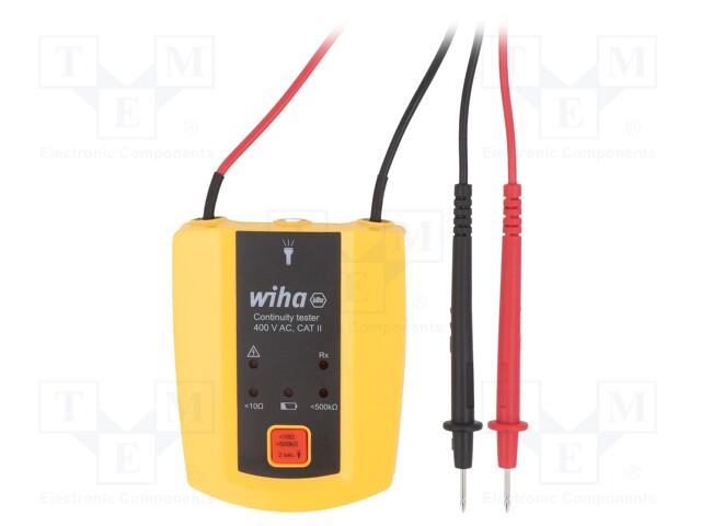 Tester: wire continuity tester; Conform to: CAT II 400V