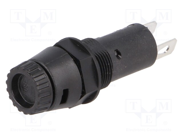 Fuse holder; cylindrical fuses; 5x20mm; 10A; Mounting: on panel