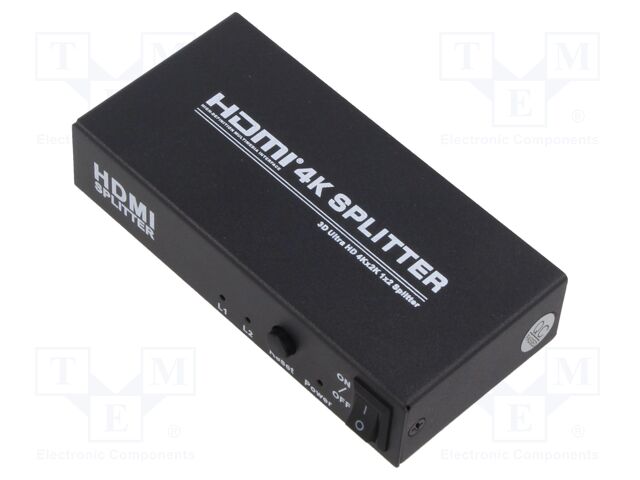 Splitter; HDMI 1.4; Colour: black; Input: DC socket,HDMI socket