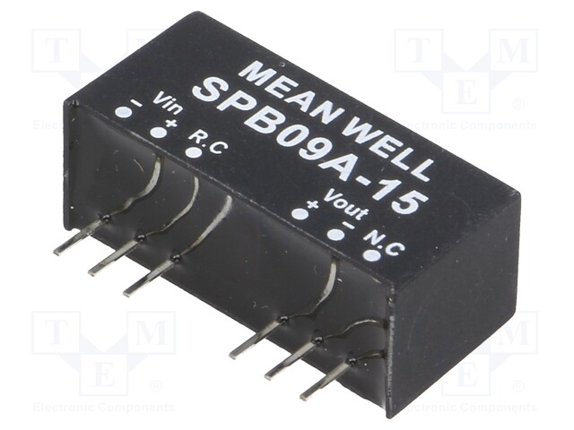 Converter: DC/DC; 9W; Uin: 9÷18V; 15VDC; Iout: 0÷600mA; SIP8; 5g