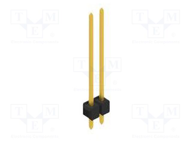 Connector: pin strips; pin header; male; PIN: 2; 2.54mm; THT; 1x2