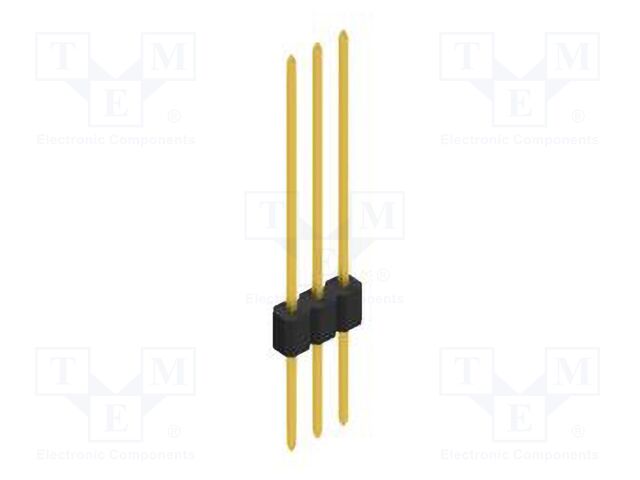 Connector: pin strips; pin header; male; PIN: 3; 1.27mm; THT; 1x3