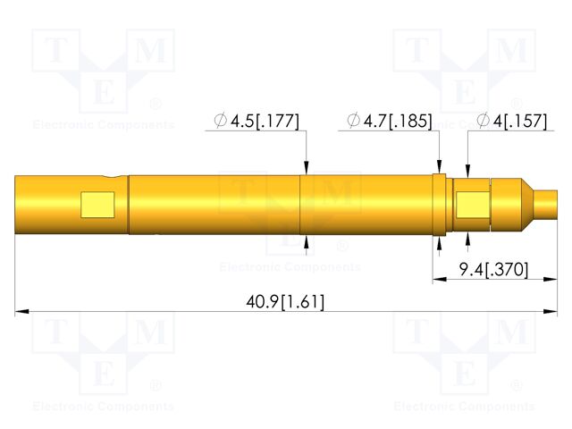 Test needle; plug-in