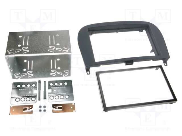 Radio frame; Mercedes; 2 DIN; black/rubber-touch