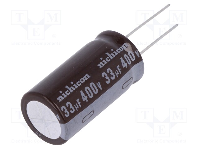 Capacitor: electrolytic; low impedance; THT; 33uF; 400VDC; ±20%