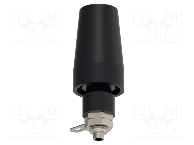 Connector: 4mm banana; socket; 36A; black; nickel plated; M6