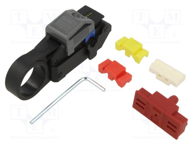 Stripping tool; 3.5÷7.5mm; Wire: coaxial; Kit: hex key,blades