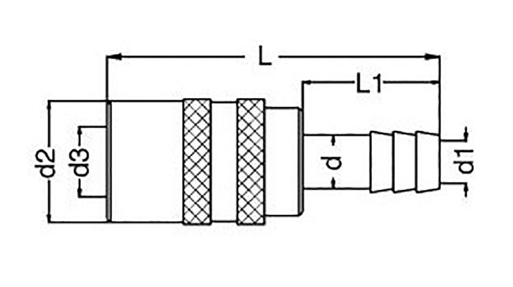 Quick connection coupling; straight; 15bar; Mat: brass; Seal: FPM