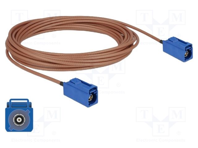 Cable; 5m; Fakra C female,both sides; transparent; Øcable: 2.6mm