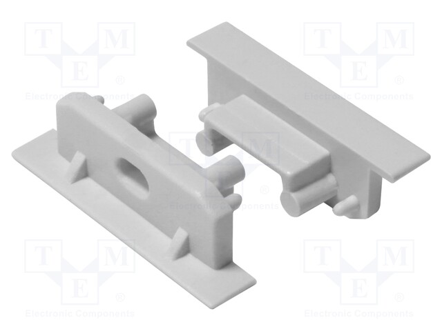 Cap for LED profiles; grey; ABS; Application: GROOVE14