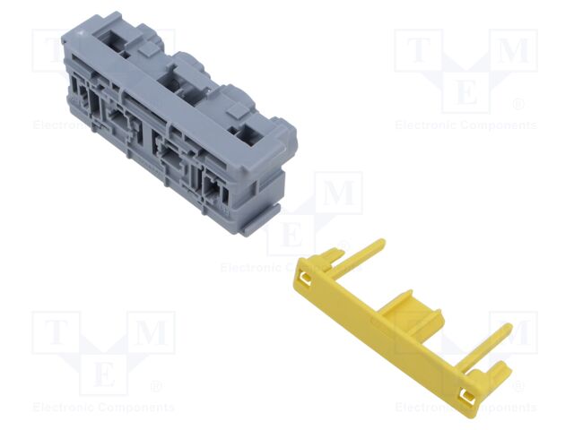 Fuse acces: case; push-in; Body: grey; ways: 2; Mat: PA66; Kit: holder