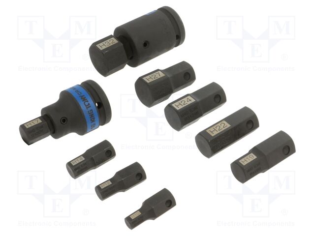 "IMPACT SOCKET SET 3/4"" 11pcs HEX BIT 10-32mm, CASSETTE"