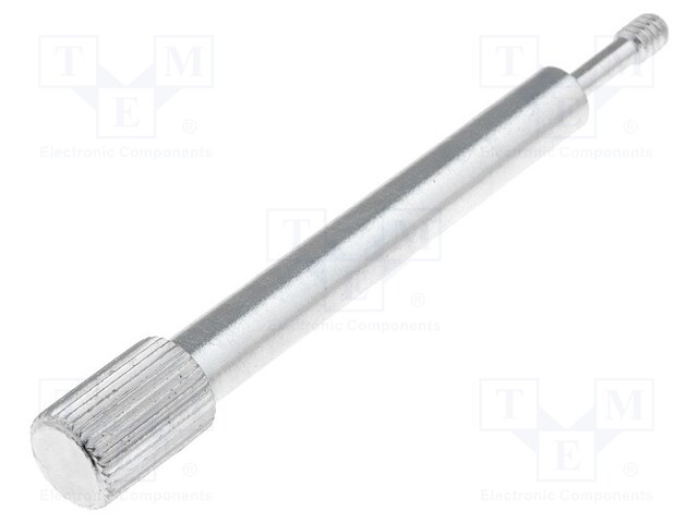 Screw; UNC4-40x56.1; Head: knurled,cheese head; steel; nickel