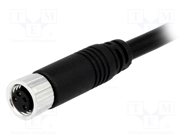 Connector: M8; 1m; female; PIN: 4; straight; plug; 3A; 30V; IP67