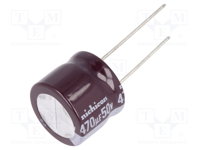 Capacitor: electrolytic; low impedance; THT; 470uF; 50VDC; ±20%