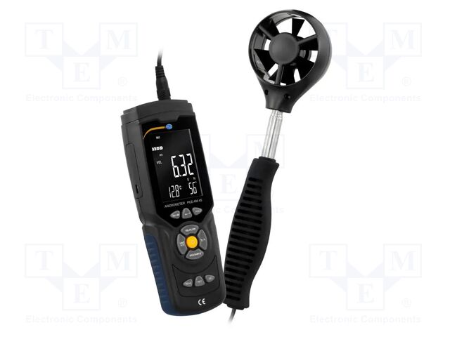 Anemometer; LCD 3"; 0÷45°C; 10÷90%RH; 194x70x35mm; Illumin: yes