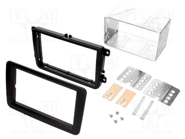 Radio mounting frame; Seat,Škoda,VW; 2 DIN; black
