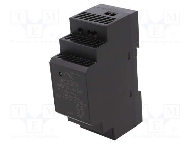 Power supply: switched-mode; 24W; 12VDC; 2A; 85÷264VAC; 115g; 88%
