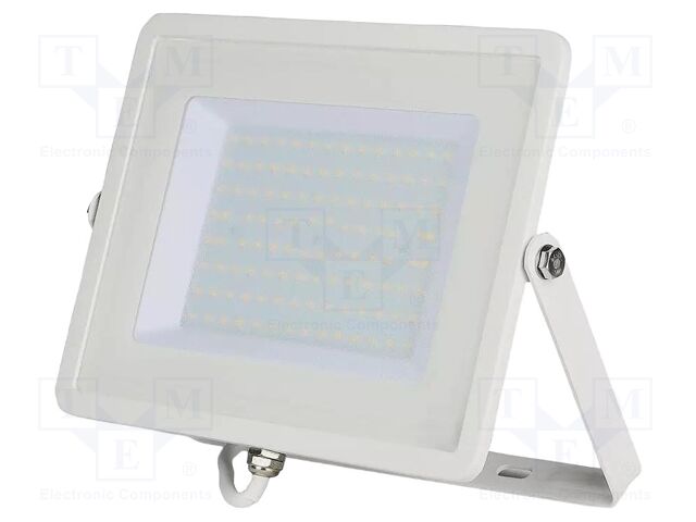 Lamp: LED flood light; 100W; 230VAC; white warm; 100°; 3000K; IP65