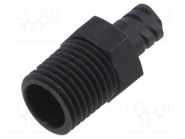 Adapter; black; Luer Lock; for dispensers; Thread: NPT 1/4"