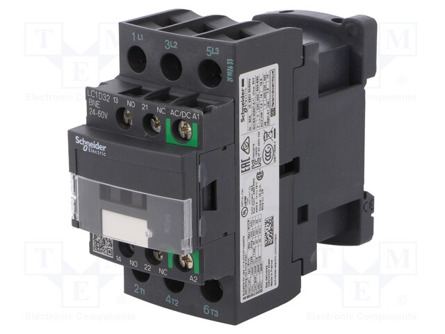Contactor: 3-pole; NO x3; Auxiliary contacts: NO + NC; 24÷60VAC