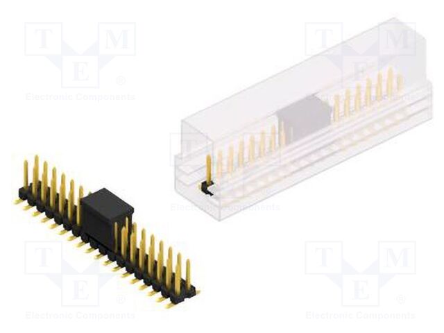 Connector: pin strips; pin header; male; PIN: 36; 2.54mm; SMT; 2x18