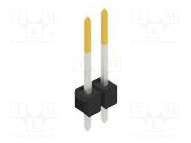 Connector: pin strips; pin header; male; PIN: 2; 2.54mm; THT; 1x2