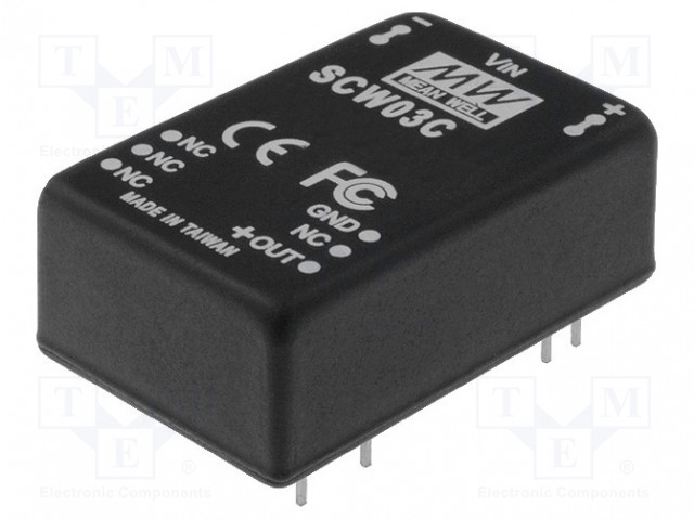 Converter: DC/DC; 3W; Uin:36÷72V; 5VDC; Iout:600mA; DIP; 15g; 50kHz