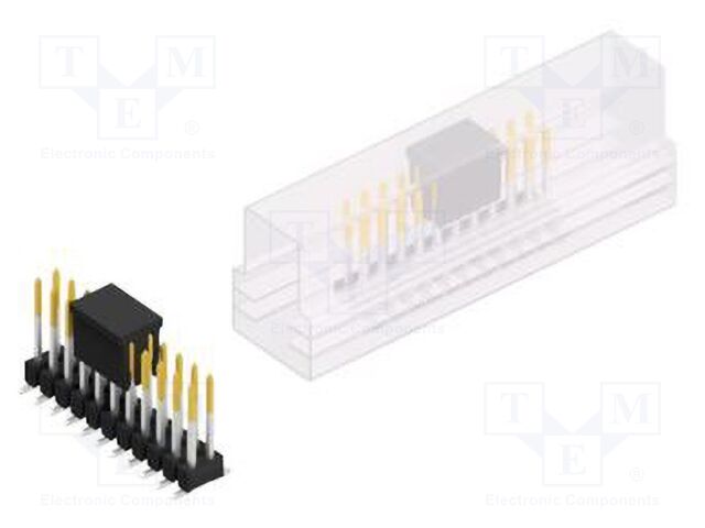 Connector: pin strips; pin header; male; PIN: 22; 2.54mm; SMT; 2x11