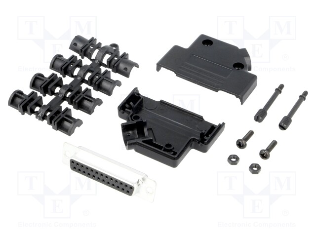 D-Sub; PIN: 25; plug; female; stamped and formed contacts