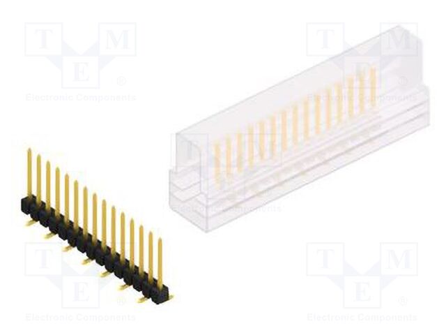 Connector: pin strips; pin header; male; PIN: 15; 2.54mm; SMT; 1x15