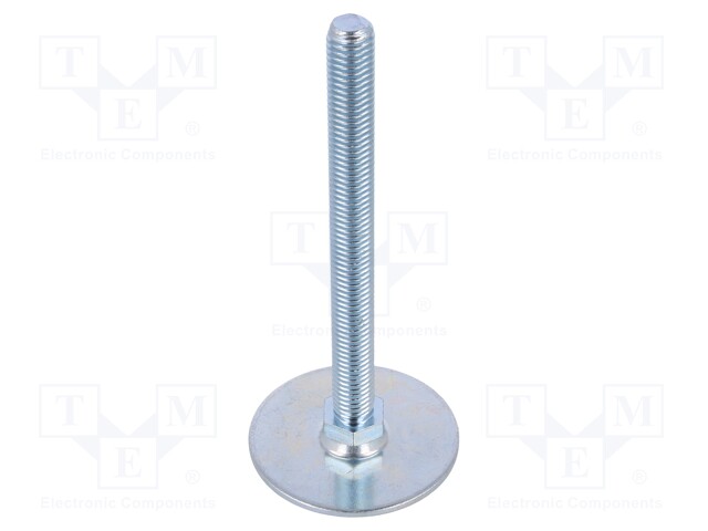 Foot of pin; Base dia: 60mm; M12; steel; Plunger length: 125mm