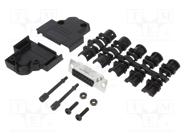 D-Sub; PIN: 15; female; unshielded; angled 45°; soldering; UNC4-40