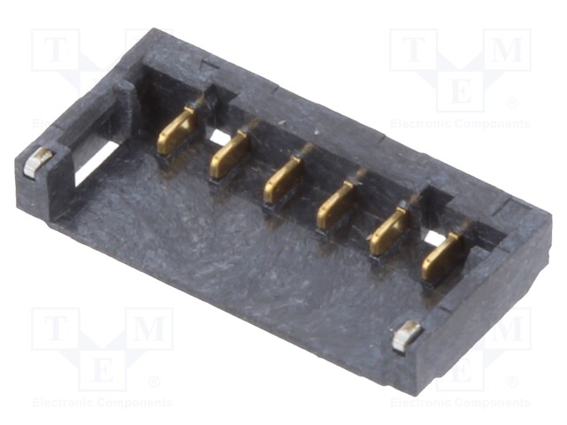 Socket; wire-board; male; 1.2mm; PIN: 6; SMT; on PCBs; -25÷85°C; 50V